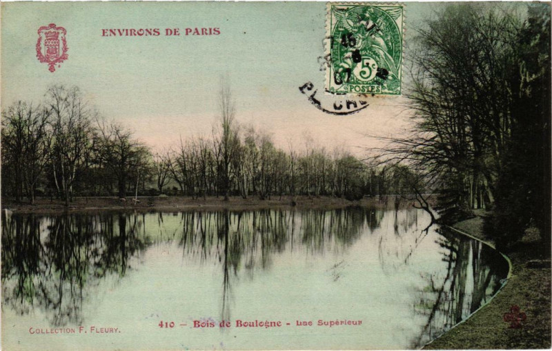 Carte postale ancienne Bois de Boulogne - Lac Supérieur à Paris 16e