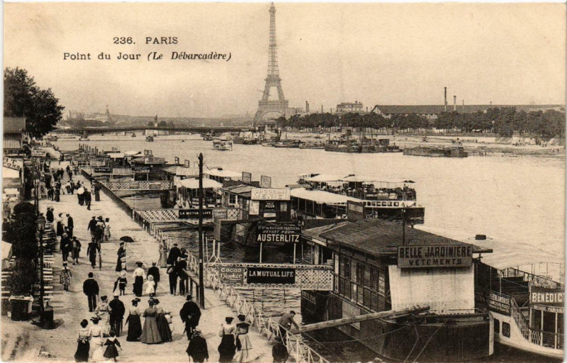 Carte postale ancienne Point du Jour - Le Débarcadère à Paris 16e