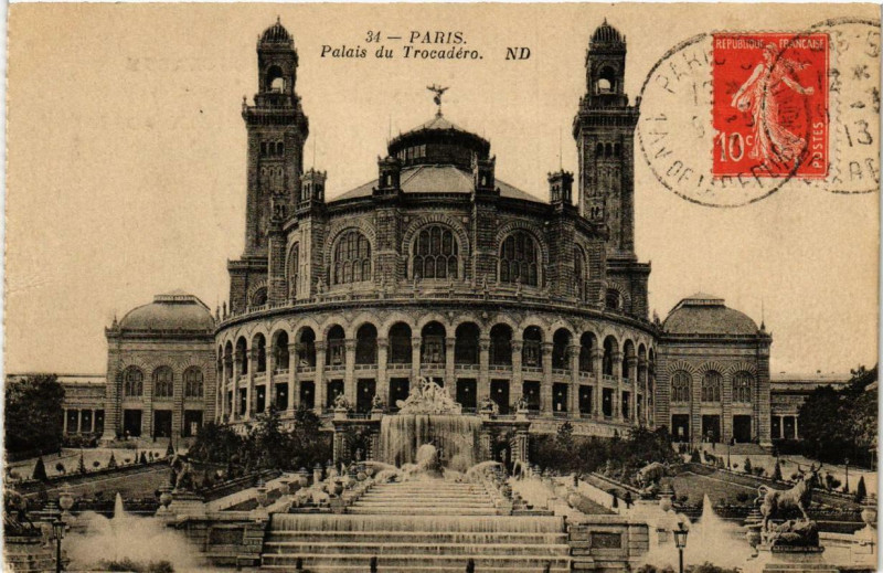Carte postale ancienne Palais du Trocadéro à Paris 16e
