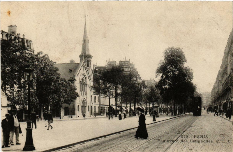 Carte postale ancienne Boulevard des Batignolles à Paris 8e