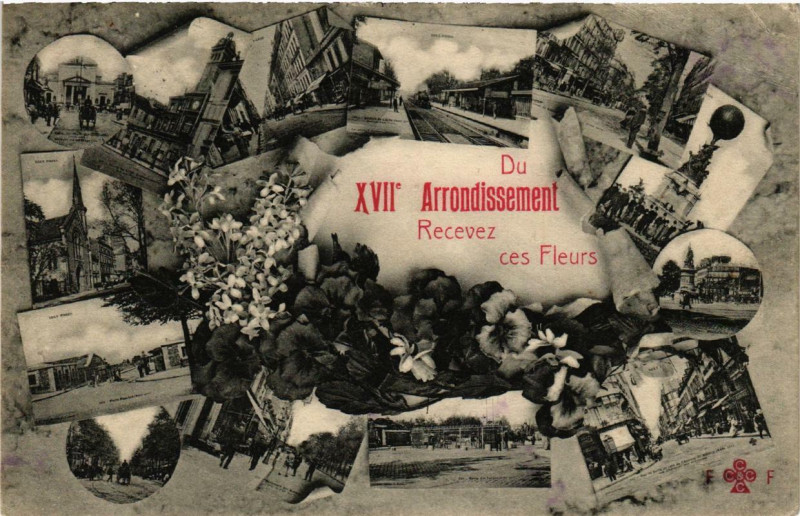Carte postale ancienne Du XVIIe Arrondissement Recevez ces Fleurs à Paris 17e