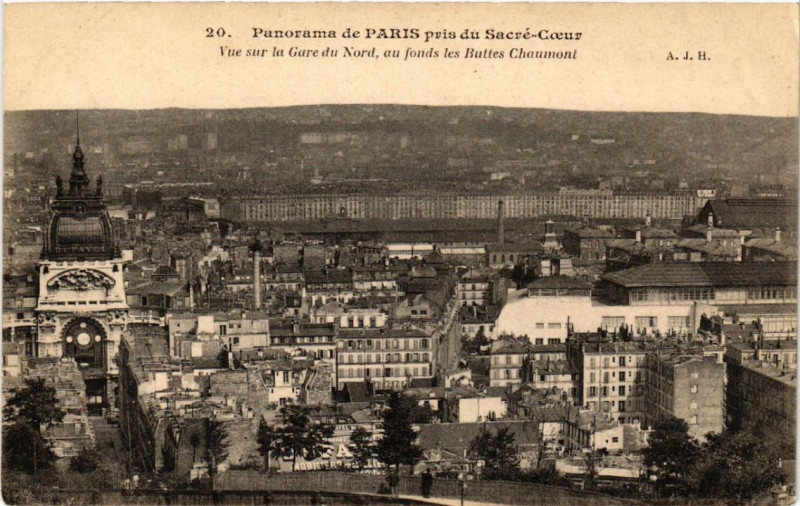 Carte postale ancienne Panorama de Paris pris du Sacré-Coeur à Paris 18e