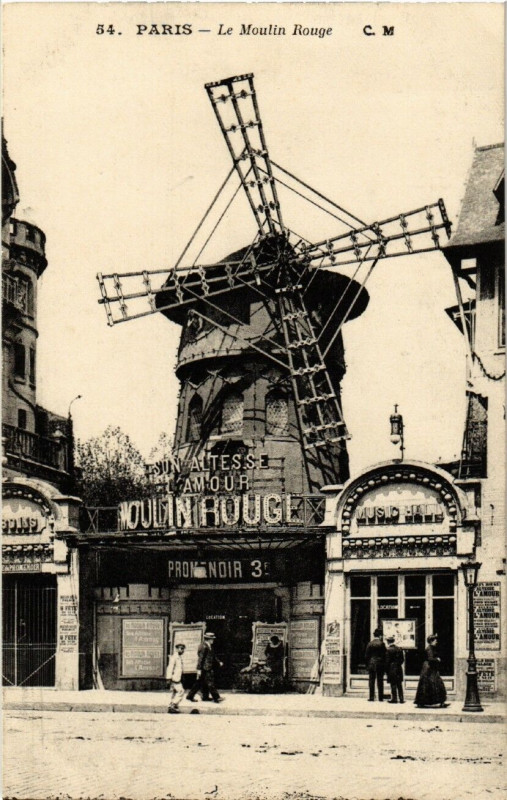 Carte postale ancienne Le Moulin Rouge à Paris 18e