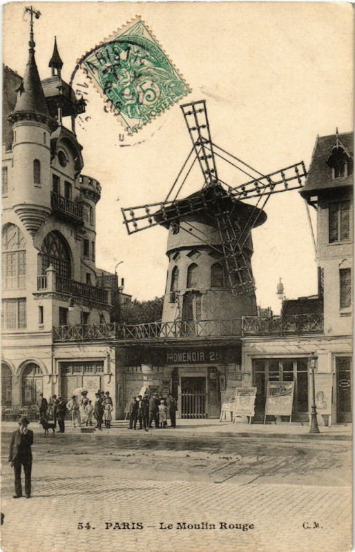 Carte postale ancienne Le Moulin Rouge à Paris 9e