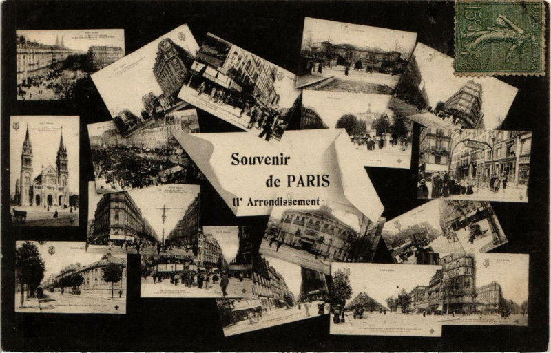 Carte postale ancienne Souvenir de Paris 11e à Paris 11e