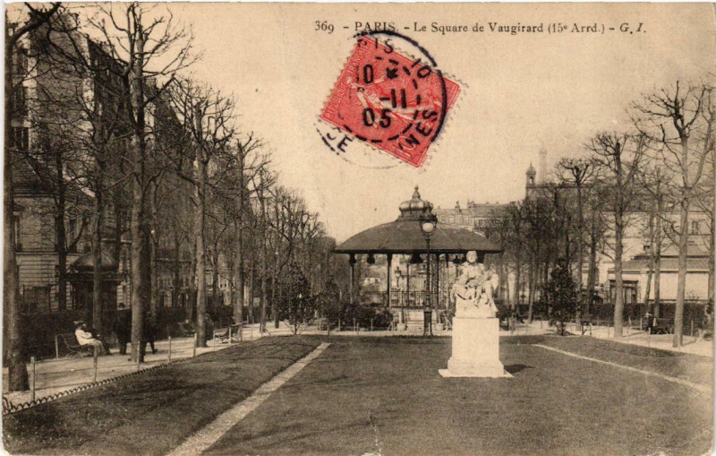 Carte postale ancienne Le Square de Vaugirard à Paris 15e