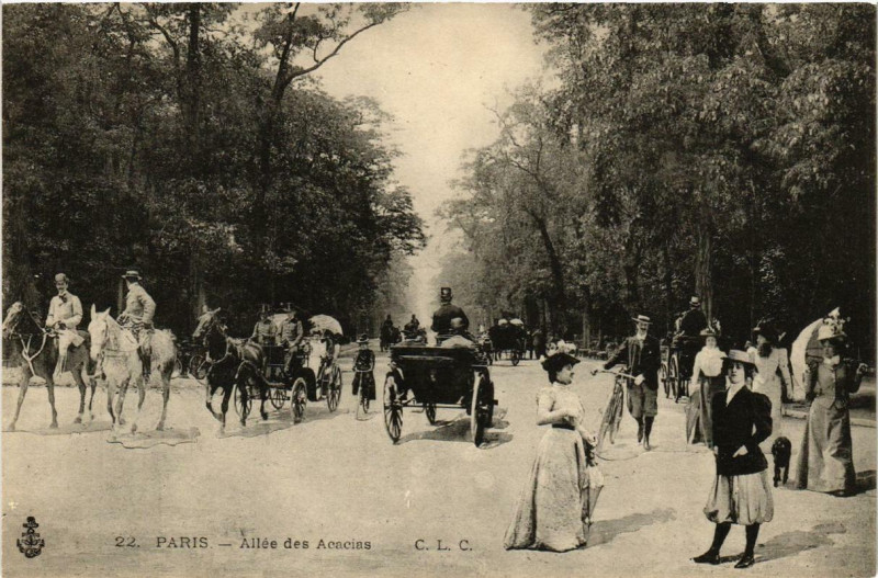 Carte postale ancienne Allée des Acacias à Paris 16e