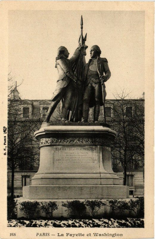 Carte postale ancienne La Fayette et Washington à Paris 16e