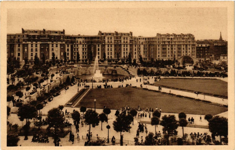 Carte postale ancienne Square Saint-Lambert à Paris 15e