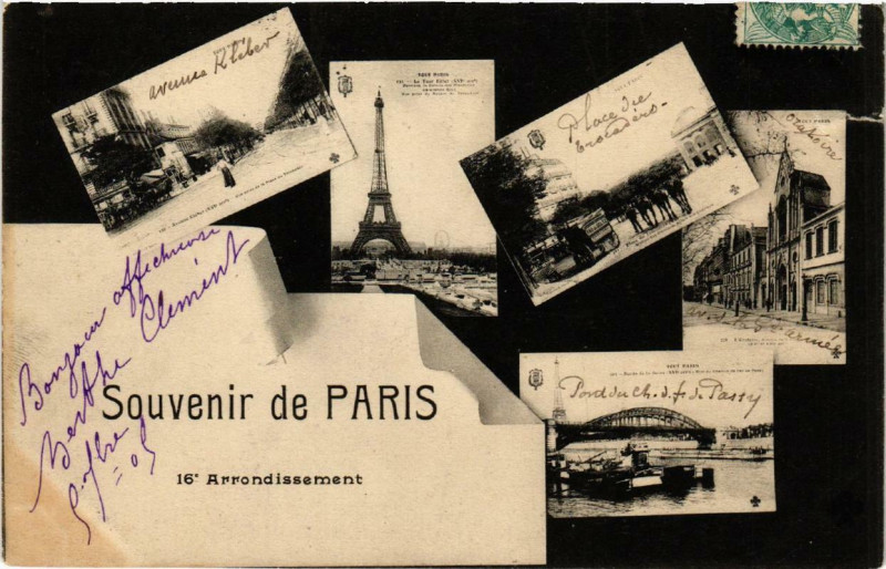 Carte postale ancienne Souvenir de Paris - 16e Arrondissement à Paris 16e