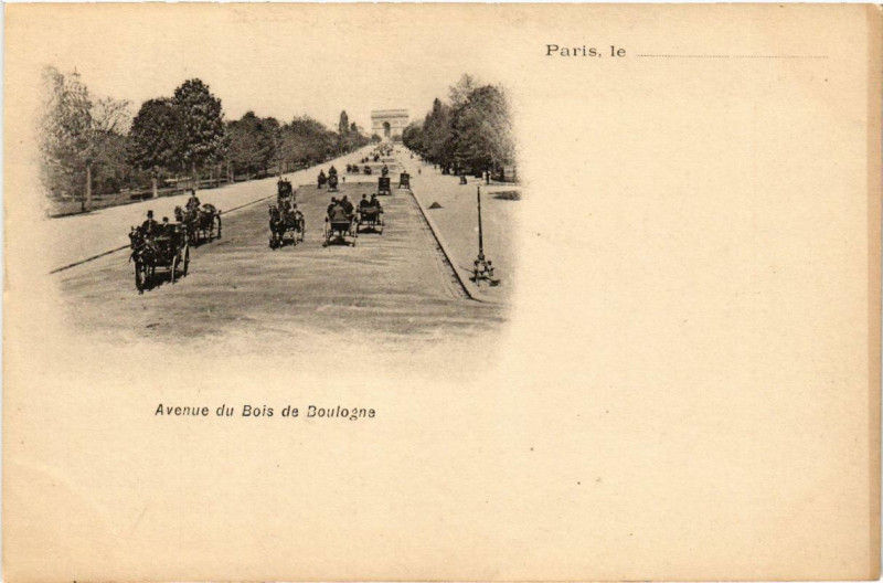 Carte postale ancienne Avenue du Bois de Boulogne à Paris 16e