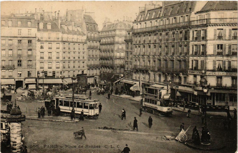 Carte postale ancienne Place de Rennes à Paris 15e