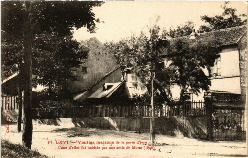 Carte postale ancienne Vieilles maisons de la porte d'Ivry à Paris 13e