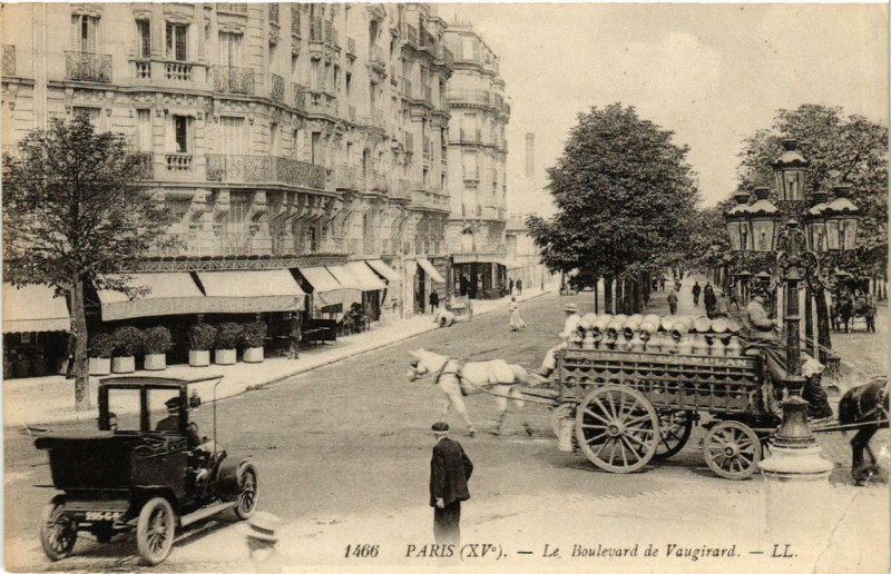 Carte postale ancienne Le Boulevard de Vaugirard à Paris 15e