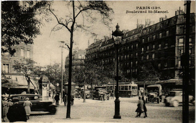 Carte postale ancienne Boulevard Saint-Marcel à Paris 5e
