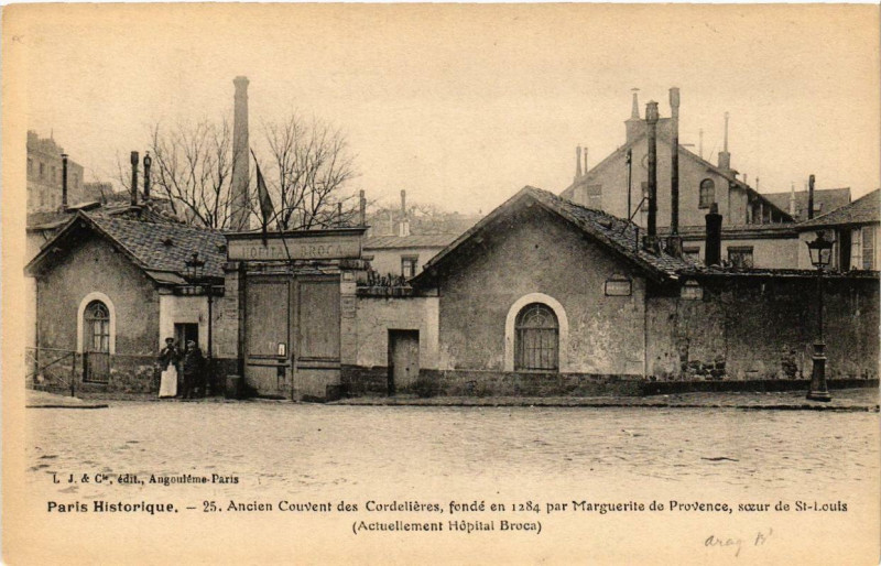 Carte postale ancienne Ancien Couvent des Cordelières (Actuellement Hôpital Broca) à Paris 13e