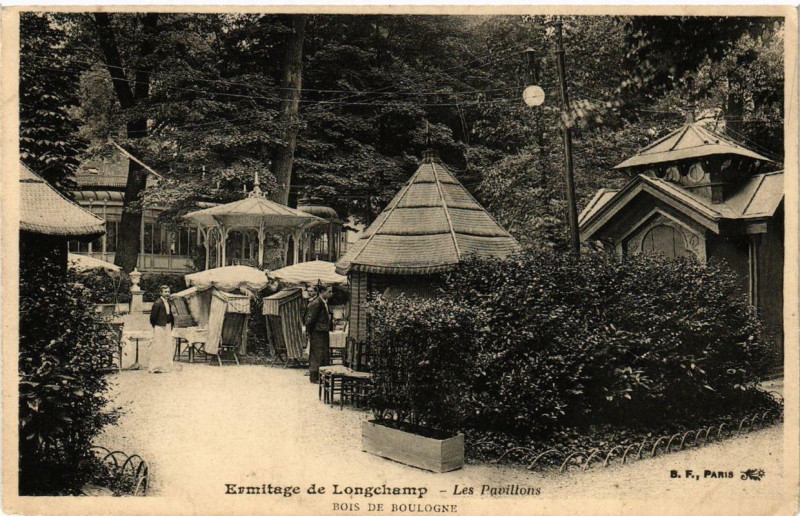 Carte postale ancienne Bois de Boulogne - Ermitage de Longchamp - Les Pavillons à Paris 16e