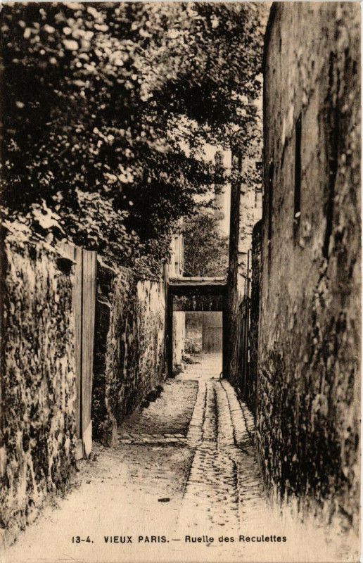 Carte postale ancienne Paris 13e Vieux Paris. Ruelle des Reculettes à Paris 13e