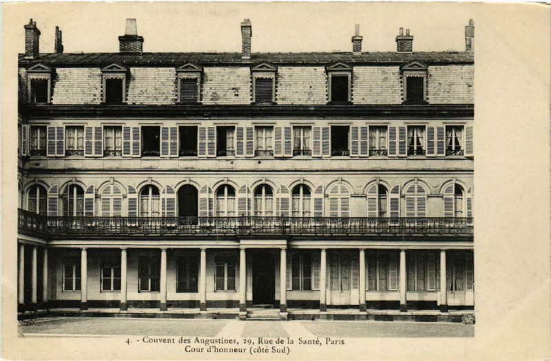 Carte postale ancienne Paris 13e Couvent des Augustines. 29 Rue de la Sante. 4 à Paris 13e