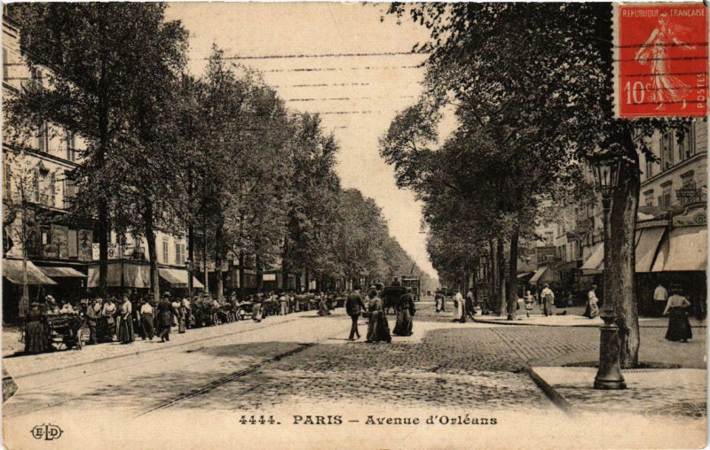 Carte postale ancienne Avenue d'Orléans à Paris 14e