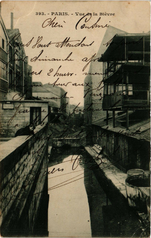 Carte postale ancienne Vue de la Bièvre à Paris 13e