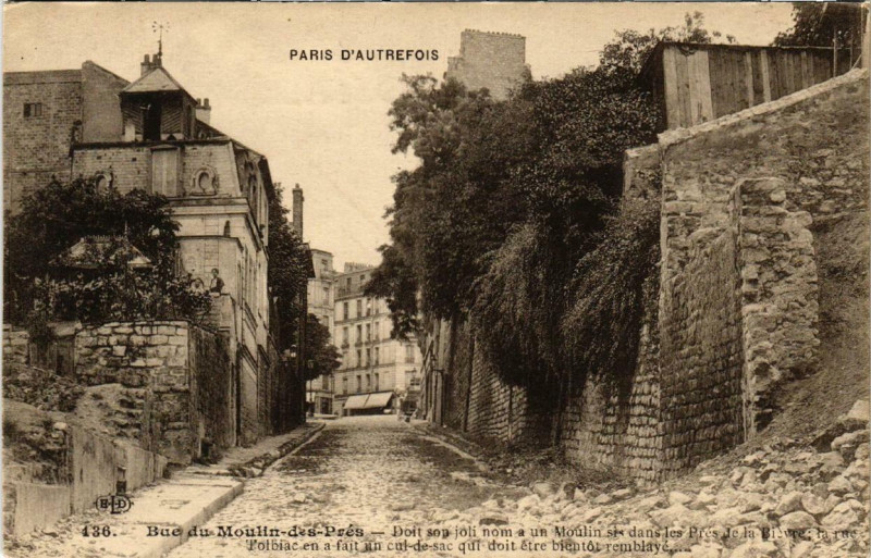 Carte postale ancienne Paris 13e Rue du Moulin-des-Pres. Paris d'Autefois à Paris 13e