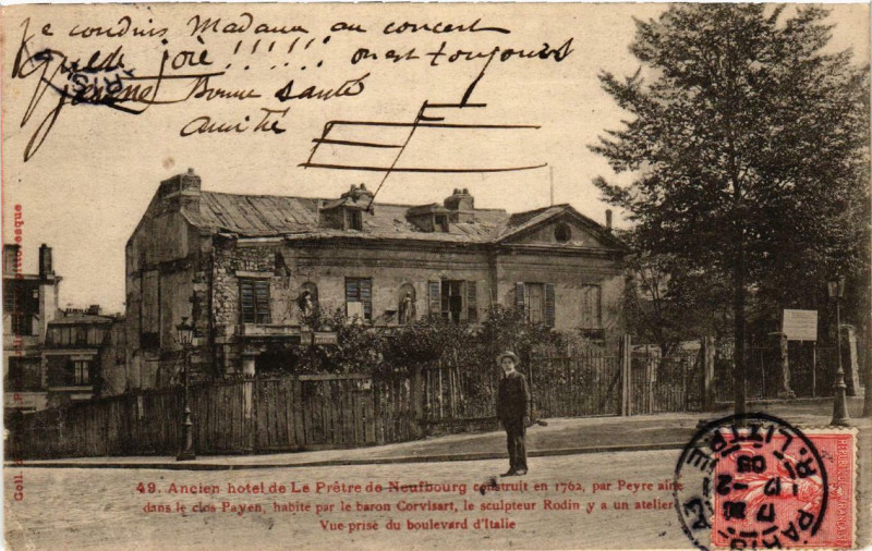 Carte postale ancienne Ancien hôtel de Le Prêtre de Neufbourg à Paris 13e