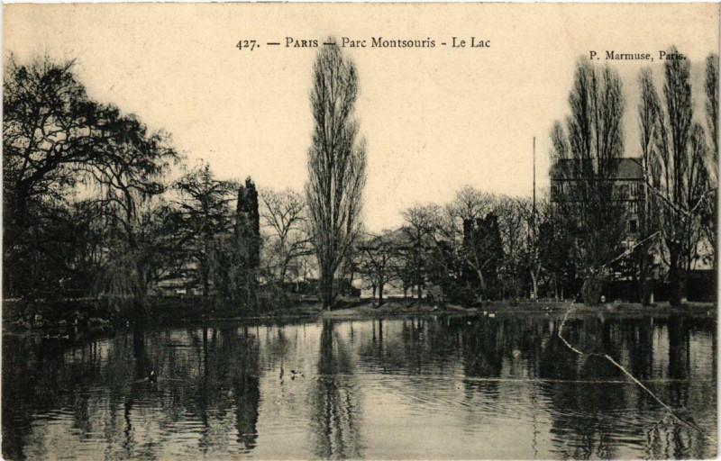 Carte postale ancienne Parc Montsouris - Le Lac à Paris 14e