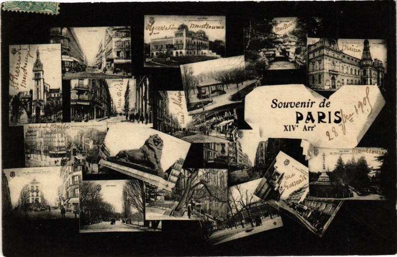 Carte postale ancienne Souvenir de Paris XIVe Arrondissement à Paris 14e