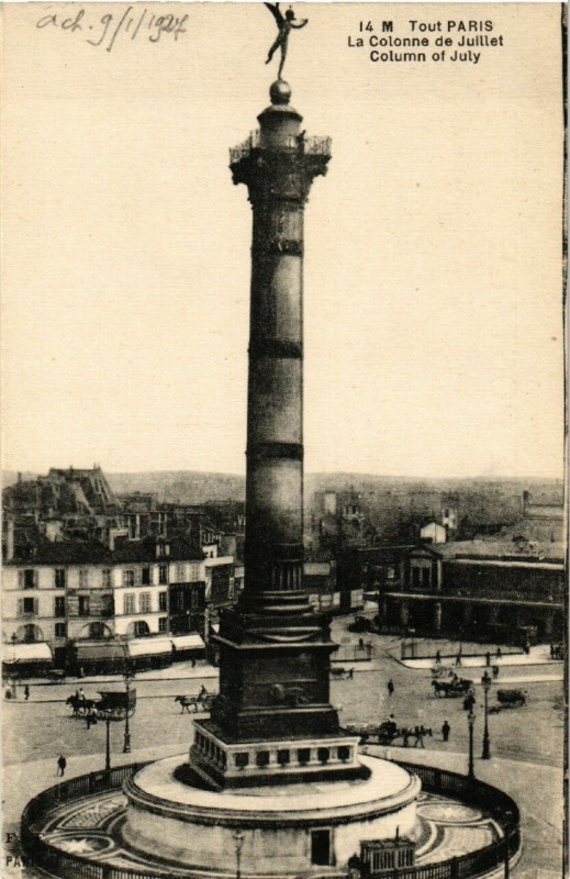 Carte postale ancienne Tout Paris 12e La Colonne de Juillet à Paris 12e