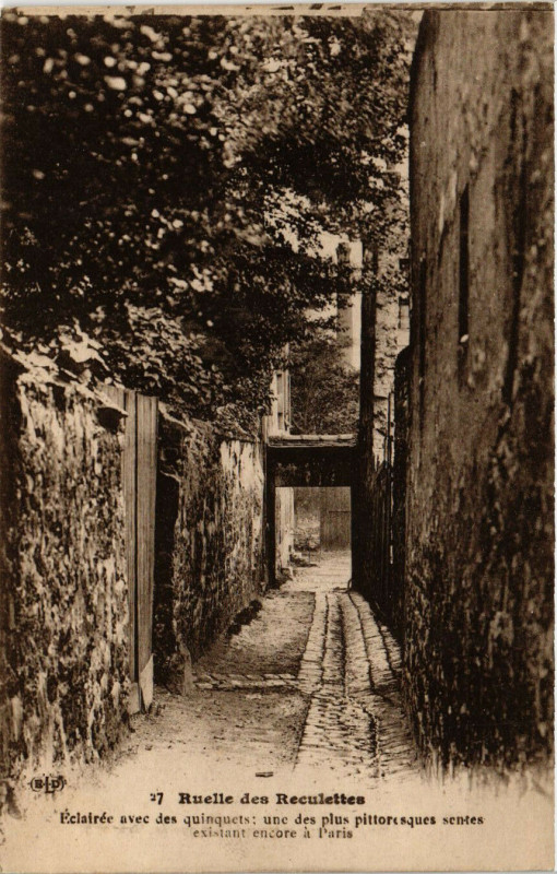 Carte postale ancienne Ruelle des Reculettes à Paris 13e