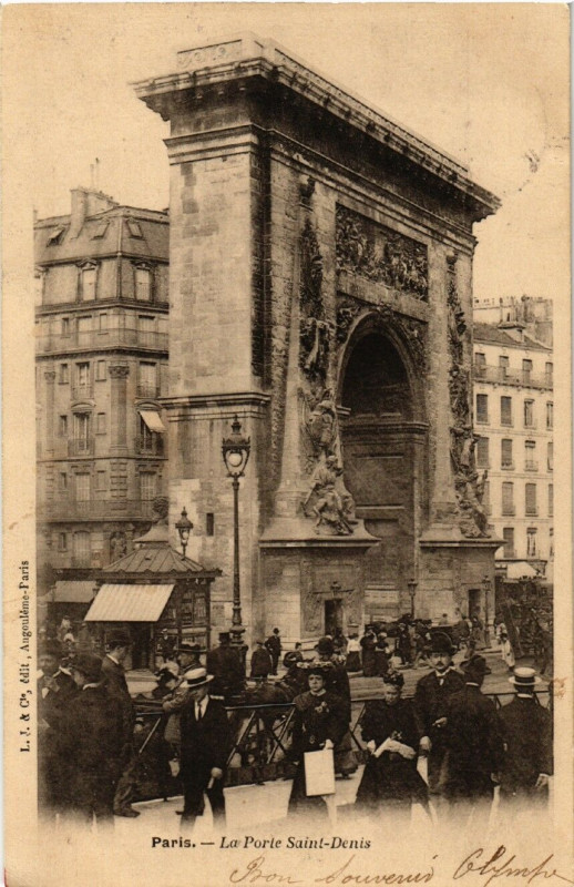 Carte postale ancienne Paris 10e La Porte Saint-Denis à Paris 10e