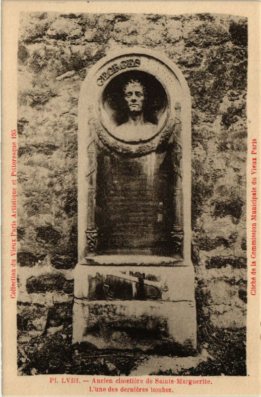 Carte postale ancienne Paris 11e l'Ancien Cimetiere de Sainte-Marguerite. Tombe à Paris 11e