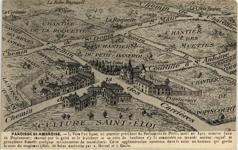 Carte postale ancienne Paris 11e Paroisse Saint-Ambroise à Paris 11e