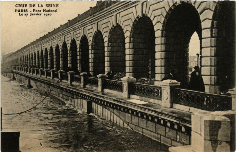Carte postale ancienne Paris 12e Pont National à Paris 12e