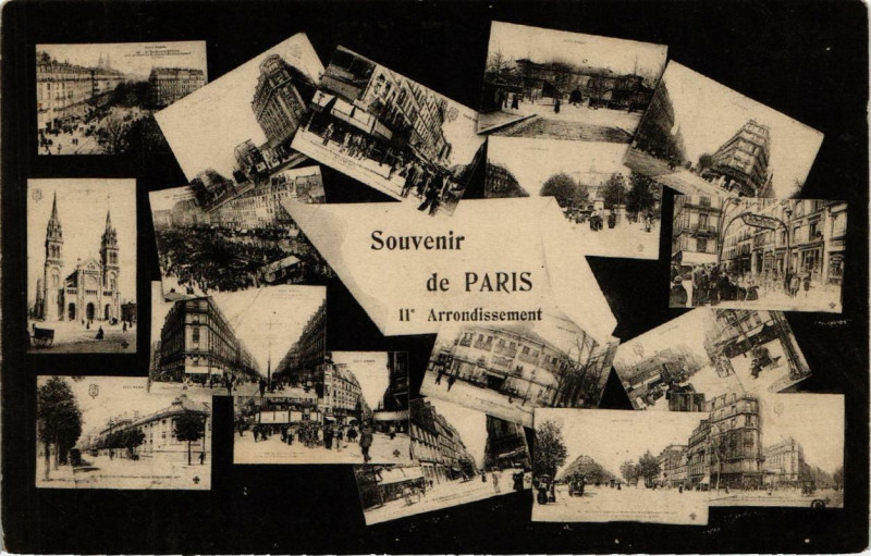 Carte postale ancienne Souvenir de Paris 11e à Paris 11e