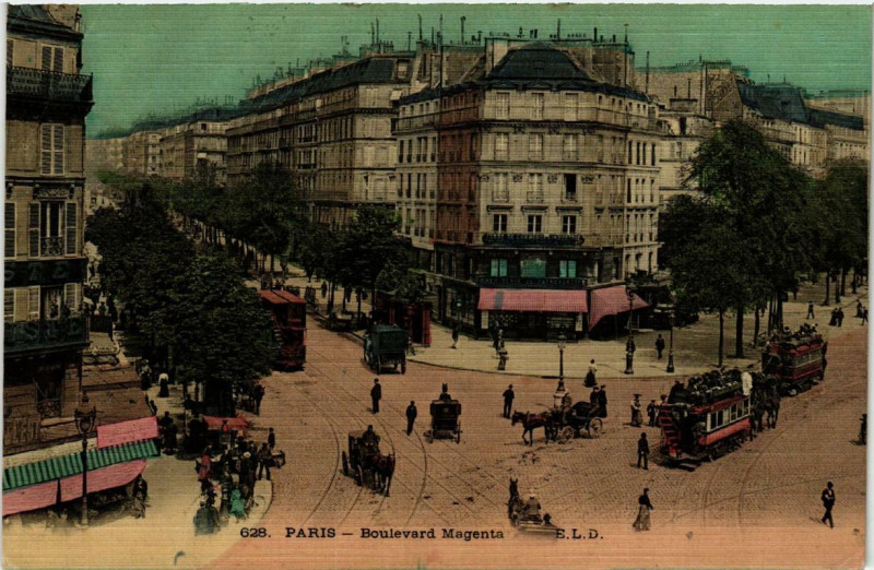 Carte postale ancienne Paris 10e - Boulevard Magenta à Paris 10e