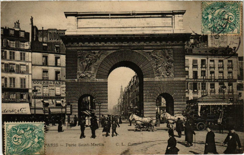 Carte postale ancienne Paris 10e Porte Saint-Martin à Paris 10e