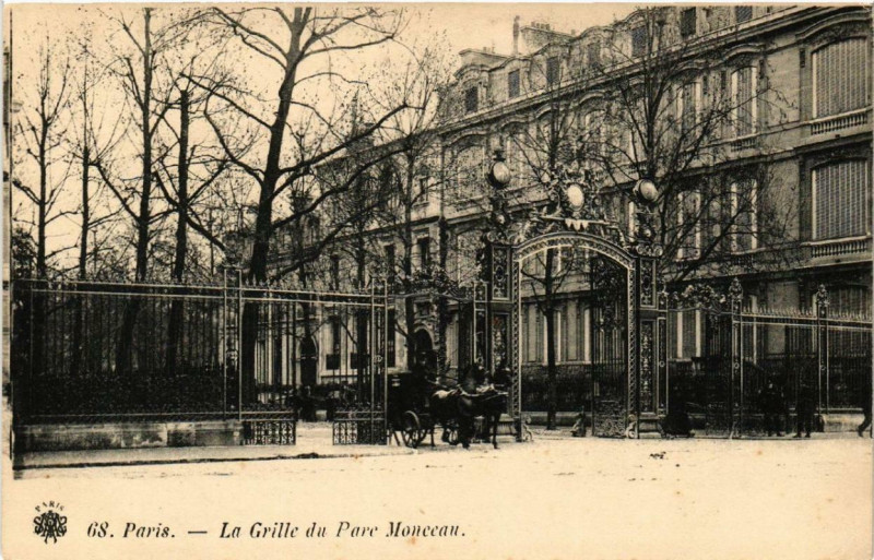 Carte postale ancienne Paris 8e La Grille du Parc Monceau à Paris 8e