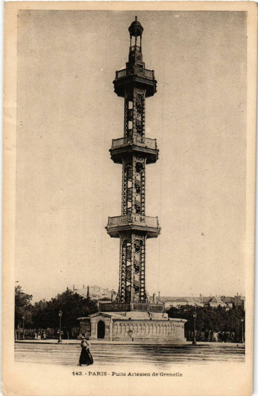 Carte postale ancienne Puits Artésien de Grenelle à Paris 15e