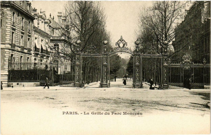 Carte postale ancienne Paris 8e La Grille du Parc Monceau à Paris 8e