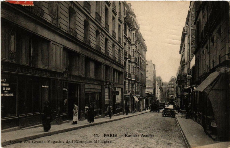 Carte postale ancienne Paris 8e Rue des Acacias à Paris 8e