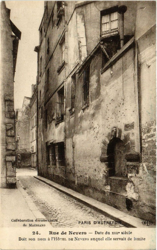 Carte postale ancienne Rue de Nevers - Hôtel de Nevers à Paris 6e