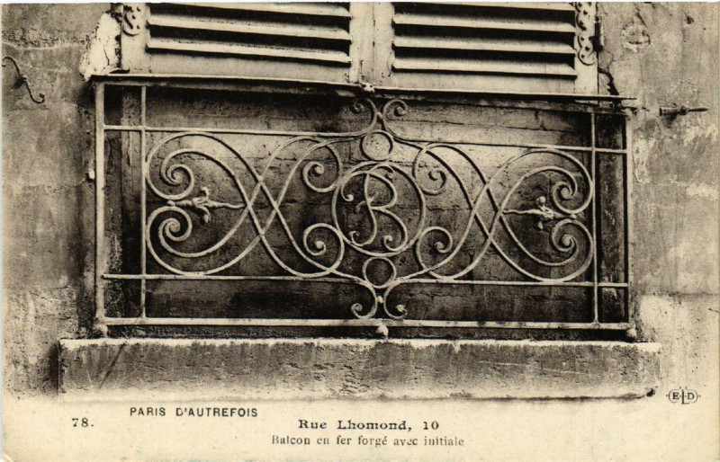 Carte postale ancienne Paris 5e 10 Rue Lhomond. Bacon en fer à Paris 5e