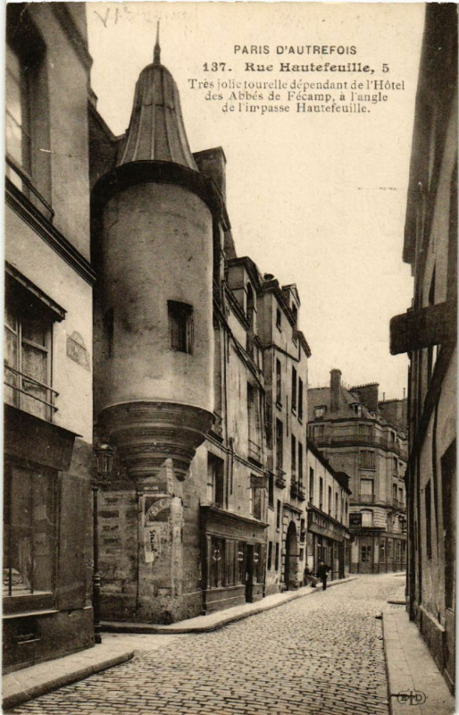 Carte postale ancienne Paris 6e 5 Rue Hautefeuille. Hotel des Abbes de Fecamp à Paris 6e