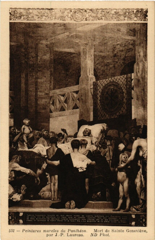 Carte postale ancienne Paris 5e Peintures Murales du Pantheon. 531 Nd Phot à Paris 5e
