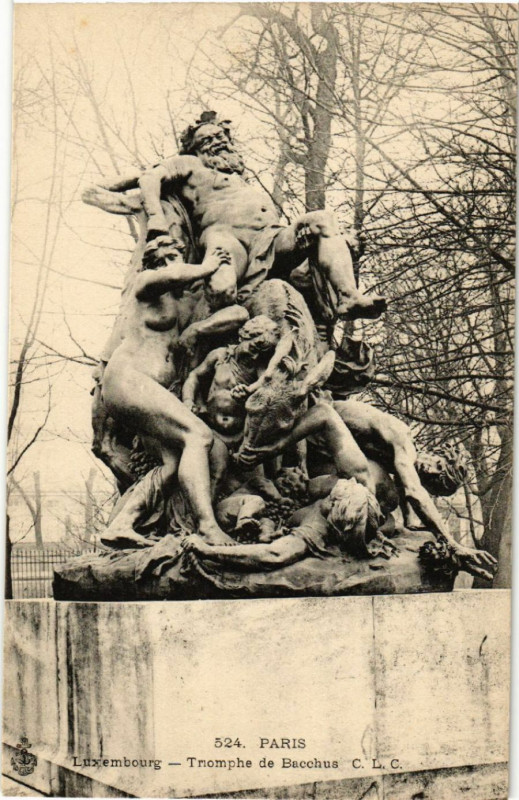 Carte postale ancienne Paris 6e Luxembourg. Triomphe de Bacchus à Paris 6e