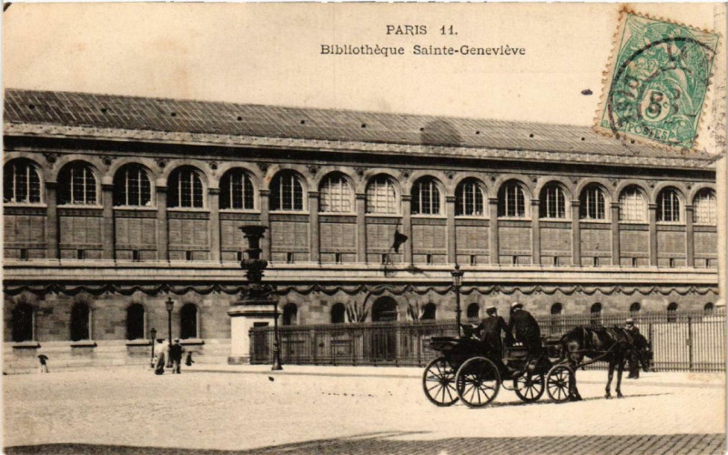 Carte postale ancienne Paris 6e - 11. Bibliothèque Sainte-Geneviève à Paris 5e