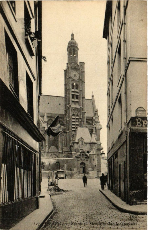 Carte postale ancienne Paris 5e Rue de la Montagne Sainte-Genevieve à Paris 5e