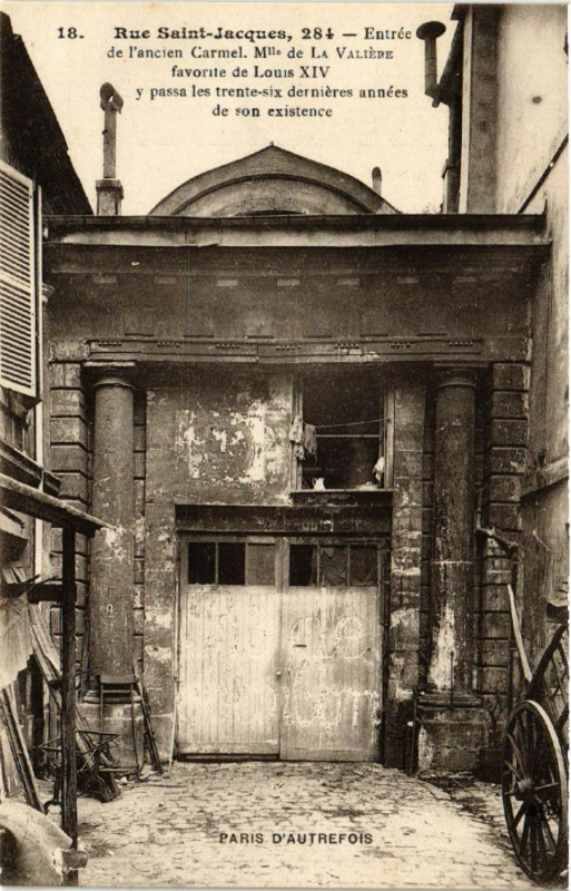 Carte postale ancienne Paris 5e 284 Rue Saint-Jacques. Entrée de l'ancien Carmel à Paris 5e